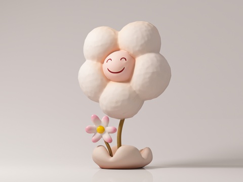  卡通花朵 卡通植物摆件 动漫风格 手办摆件 玩具公仔 美陈装3d模型 