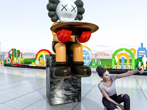  公仔摆件su模型 