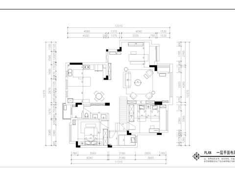  复式家居施工图cad施工图 