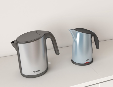  厨房小家电 不锈钢电水壶 现代厨房用品  保温电水壶3d模型 