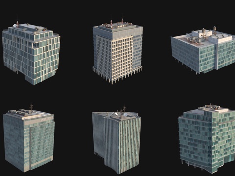 精细城市配楼3d模型 