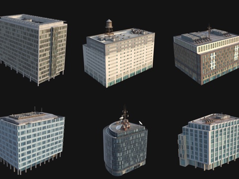  精细城市配楼3d模型 