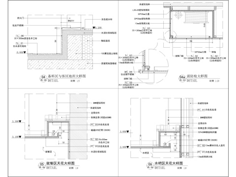  风幕机广告屏天花大样图cad施工图 