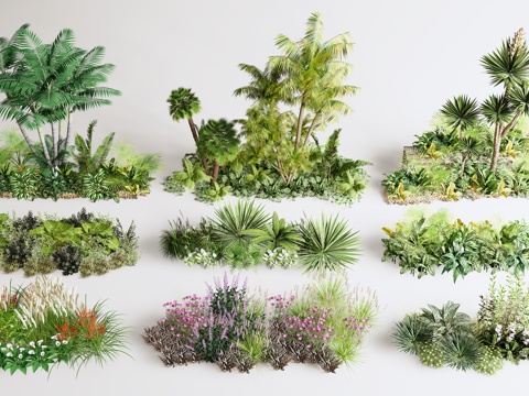  现代灌木 树 大树 灌木组合 绿化植物 植物 树木绿化 树组3d模型 