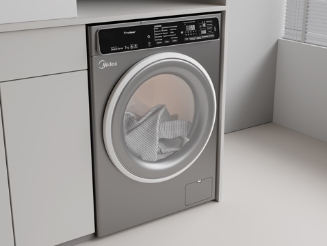  滚筒洗衣机 洗烘一体机3d模型 