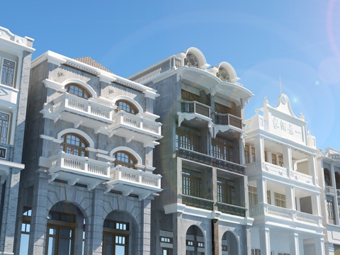  民国建筑   复古小洋房   复古建筑3d模型 