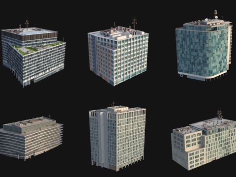  精细城市配楼3d模型 