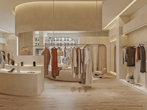  侘寂风服装店su模型 