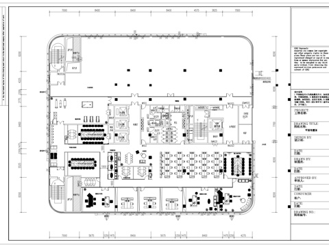  大型辦公室平面圖cad施工圖 