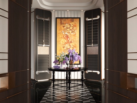  现代酒店端景台3d模型 