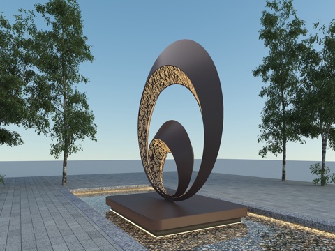  现代雕塑  发光雕塑  城市雕塑  金属雕塑3d模型 
