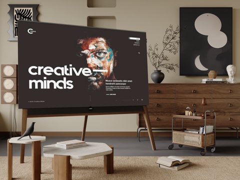  中古支架电视 移动电视 落地电视3d模型 