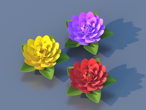 花 卡通花 野花 绿植 花朵3d模型 