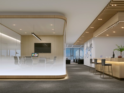  现代办公休闲区3d模型 