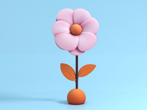  花束假花 花卉花体 美陈布置 卡通花朵 动漫风格 美陈道具3d模型 
