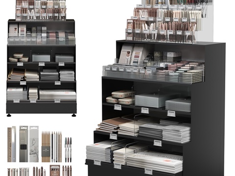  文具柜 文具 文具店3d模型 