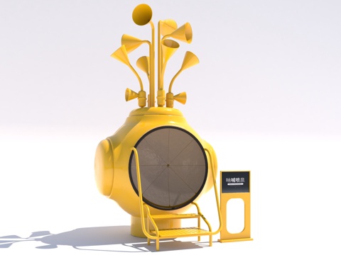  现代风格扩音设备3d模型 