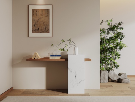  新中式玄关3d模型 