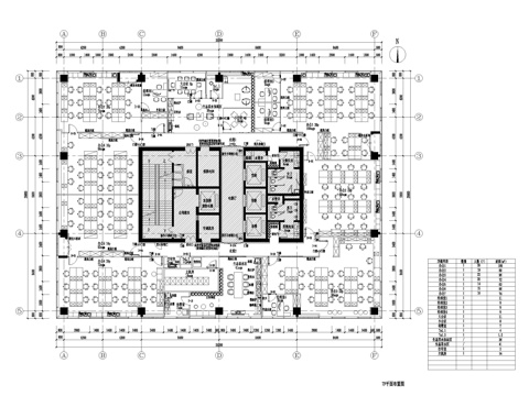  整層辦公室平面布置圖cad施工圖 