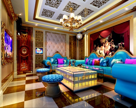  后现代KTV 火吧 包厢3d模型 