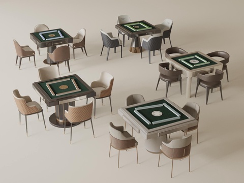  现代麻将桌3d模型 