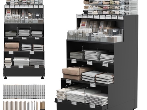  文具柜 文具 文具店3d模型 