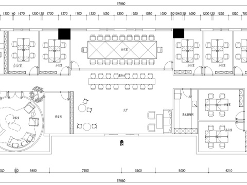  現(xiàn)代公司辦公室平面圖cad施工圖 