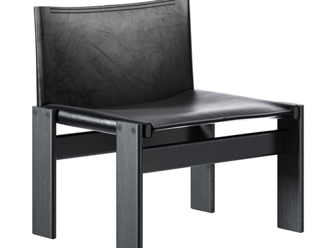  Molteni&C 中古风休闲椅 复古休闲椅 极简休闲椅3d模型 