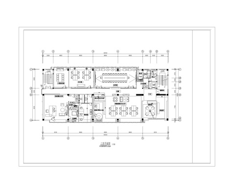  銷售辦公室平面布置圖cad施工圖 
