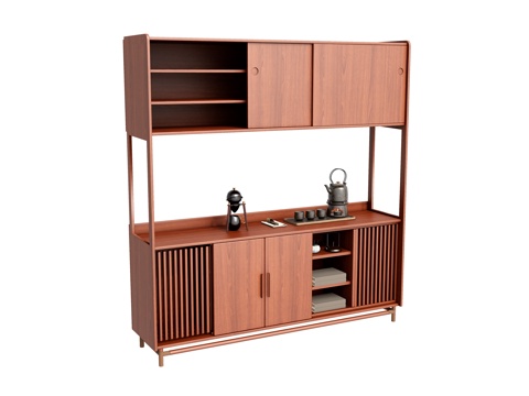  储物柜茶柜茶具 装饰柜餐边柜碗柜su模型 