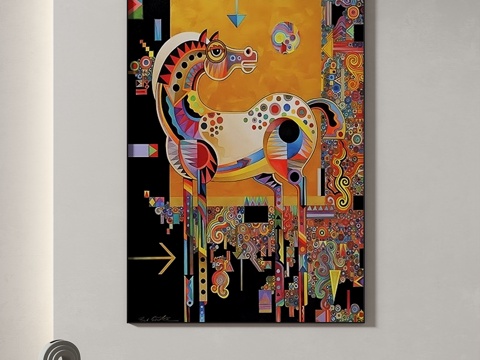 现代，简约，抽象，轻奢，装饰画3d模型 