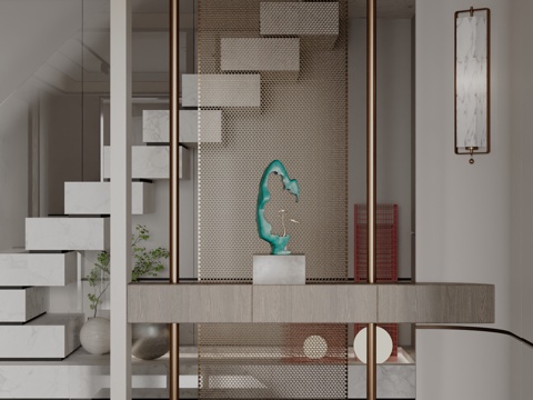  现代屏风 不锈钢屏风 金属屏风 铁艺屏风3d模型 