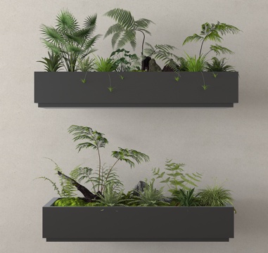  植物造景 景观小品 花槽 花箱3d模型 