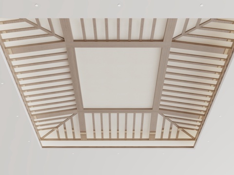  新中式天花吊顶3d模型 