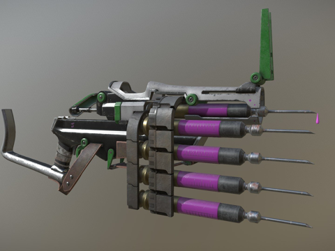  蝙蝠侠阿卡姆 - 小丑帮注射步枪3d模型 