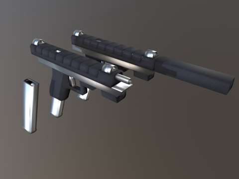  手枪3d模型 