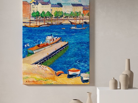  现代，简约，抽象，轻奢，油画，装饰画3d模型 