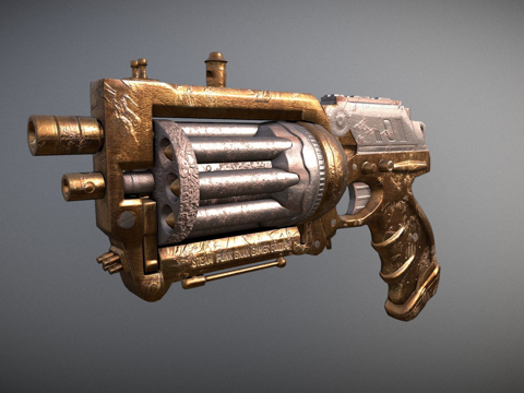  蒸汽朋克武器3d模型 