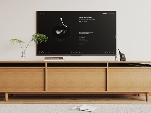  现代电视柜su模型 
