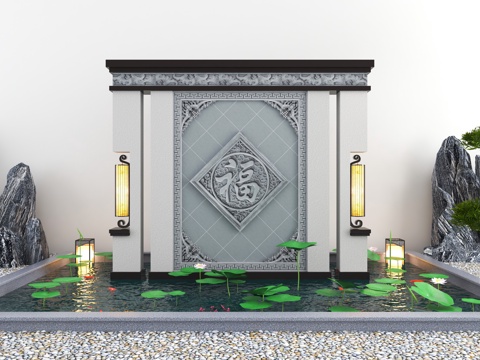  影壁 照壁3d模型 