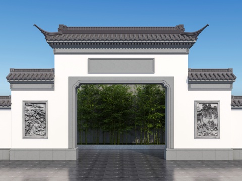  大门 别墅大门 庭院门3d模型 