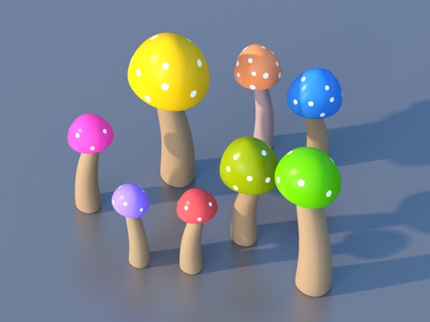  卡通蘑菇 蘑菇3d模型 