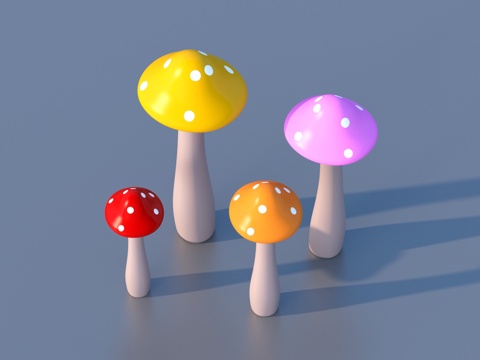  卡通蘑菇 蘑菇3d模型 