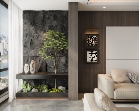  现代阳台绿植3d模型 