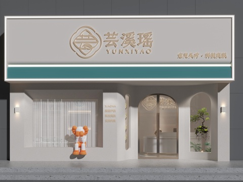  现代门头_美容院门头_门头设计_美容美甲门头设计_美容院设计3d模型 
