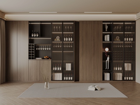  现代意式酒柜3d模型 