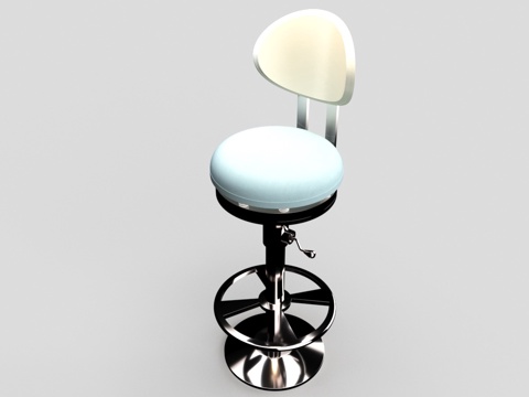  现代餐吧椅 理发椅3d模型 