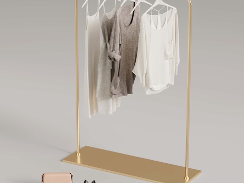  现代衣架 衣服 包3d模型 