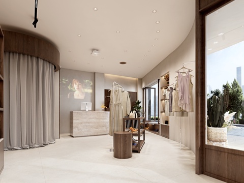  服装店 鞋店 前台3d模型 