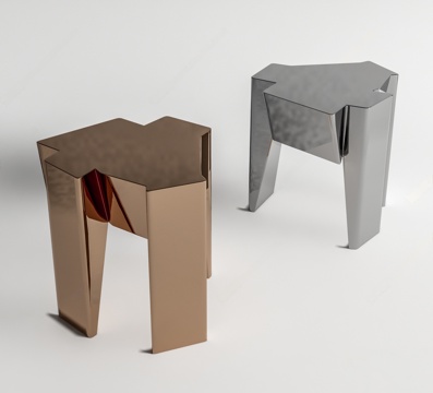  现代其他凳子 不锈钢矮凳 异形凳子3d模型 